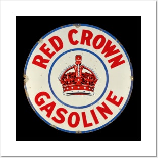 Red Crown Gasoline distressed vintage sign reproduction Posters and Art